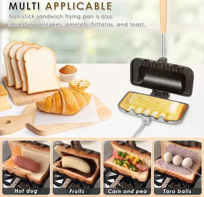Sorandy Non-Stick Sandwich Maker Pan - Double Sided Frying Pan with Heat Resistant Handles
