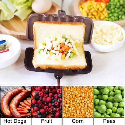 Sorandy Non-Stick Sandwich Maker Pan - Double Sided Frying Pan with Heat Resistant Handles