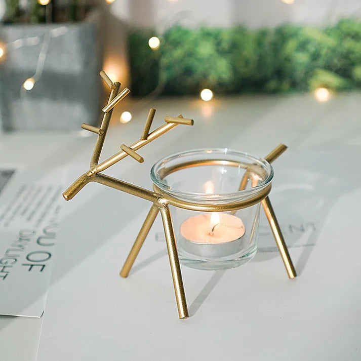 Candle Holders Fawn Candlestick Candlelight Dinner Props Wrought Iron Candle Holder Wedding Gift Living Room Home Decorations Candle Stand